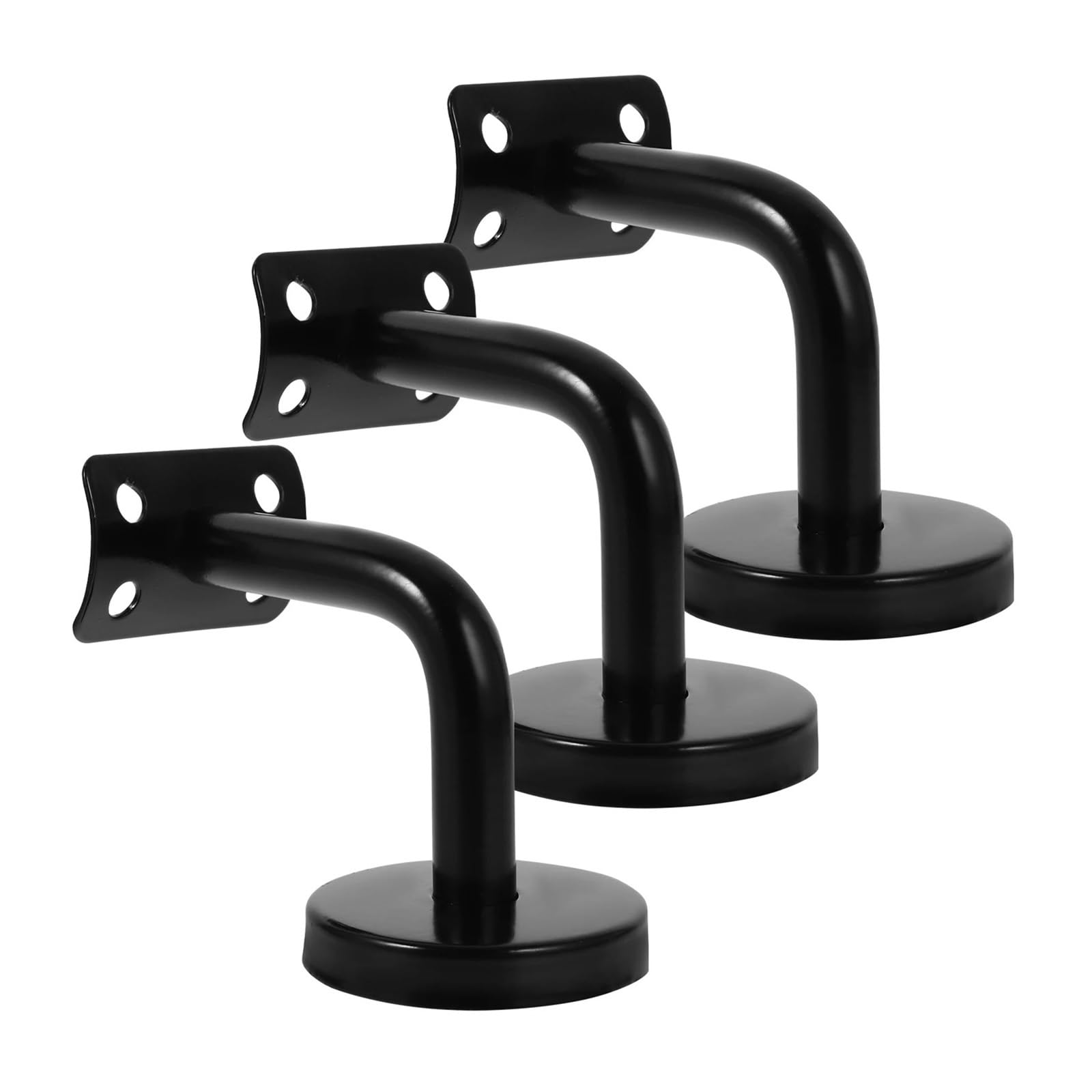 VAYEODEYU Handrail Brackets 10 Pcs Black Stair Rail Brackets Bannister Support 6x6x5cm