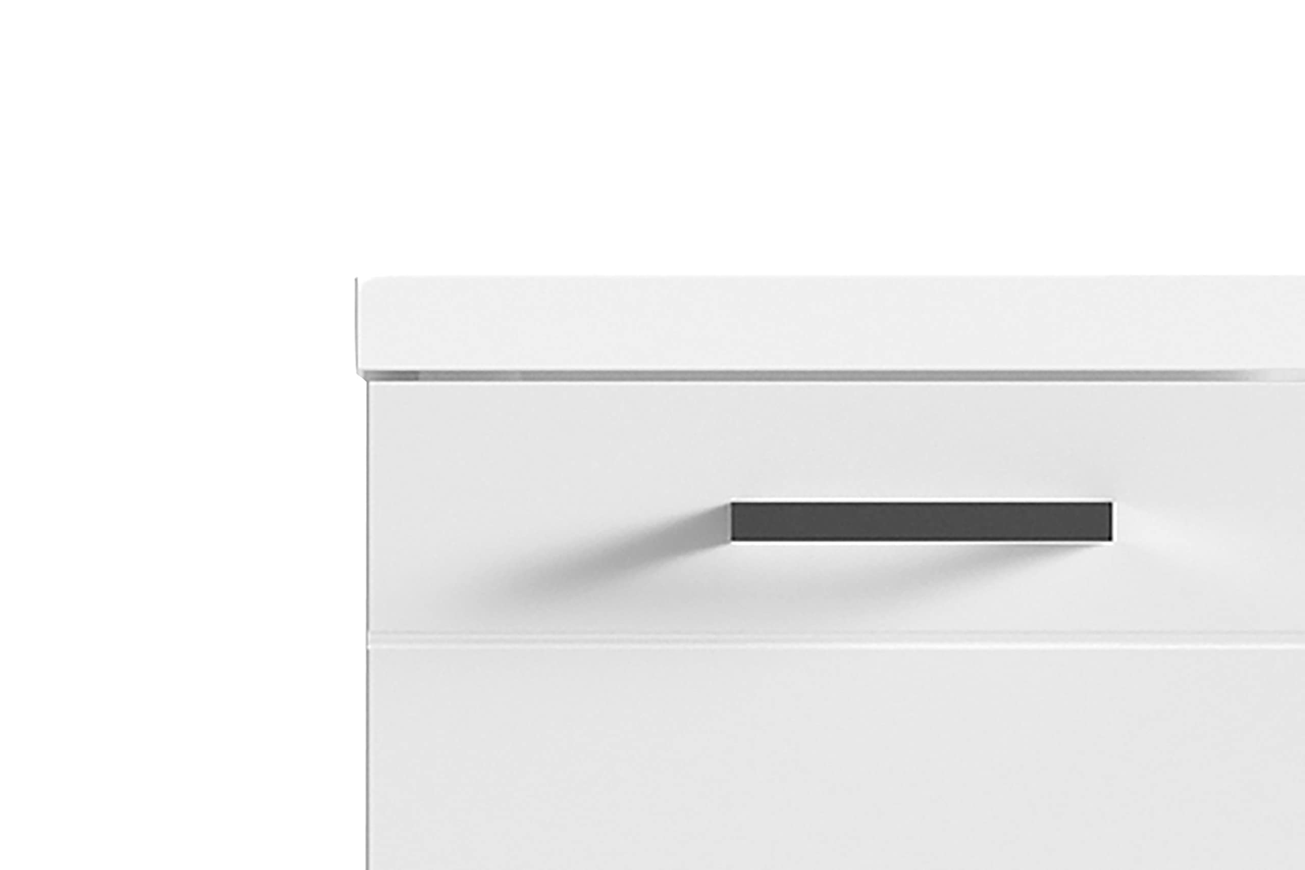 byLIVING Nebraska 02 Meuble de lavabo, Bois d'ingénierie, Blanc Mat-Blanc Brillant, B 80, H 59, T 31,5 cm
