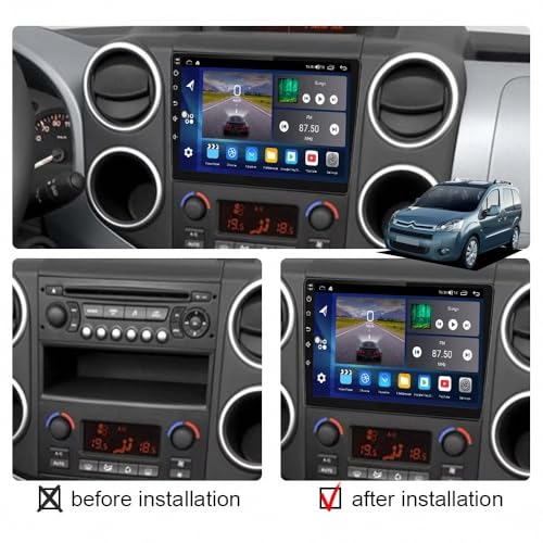 Radio Coche 2 DIN Carplay para Citroen Berlingo B9 Sin Cables 2