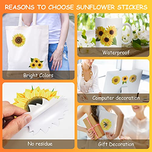 Calcomanías de girasol para coche y ventanas pack de 8 piezas de vinilo adhesivo impermeable 7