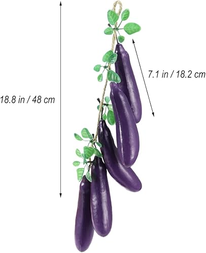 Miniatura 7 de BESTOYARD 2 piezas de berenjena japonesa, vegetales artificiales, vegetación, frutas artificiales, flores artificiales, verduras falsas, alimentos