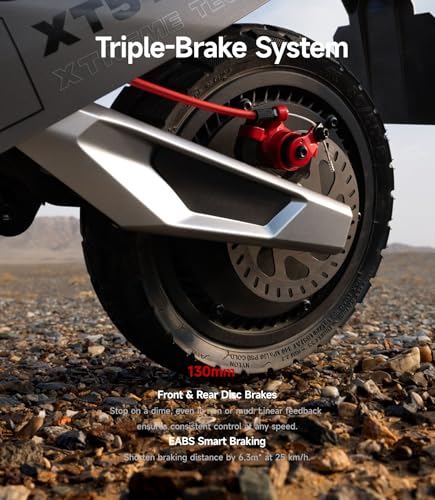 NAVEE XT5 Pro Electric Scooter, 30 mph Speed, 46.6 Miles Range, 2200W Peak Motor, Dual Damping Arm Suspension & Disc Brake, Fast Charging, Adults Teens, 12" Off-Road Tires, Heavy Duty - image 8