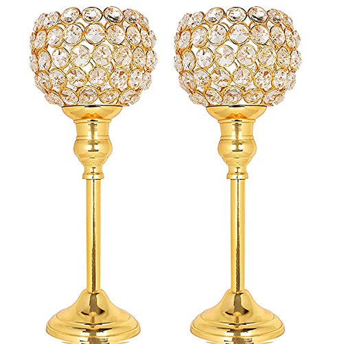 Urban Hamlet Metal & Crystal Gold Plated Tea Light Shahi Pakeeza Candle Holder Stand/Centrepiece Table Candle Holder/for Home decore/Party (B09WJ64DX7) Amazon Price History, Amazon Price Tracker