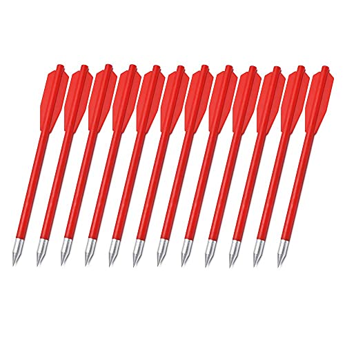 12Pcs 6.3 Inch 50-80Lb Mini Archery Crossbow Bolts Set With Sharp Metal Tip, Reusable Durable Arrow Dart For Shooting Target Practice, Small Hunting Game, Outdoor Fishing #TOP6