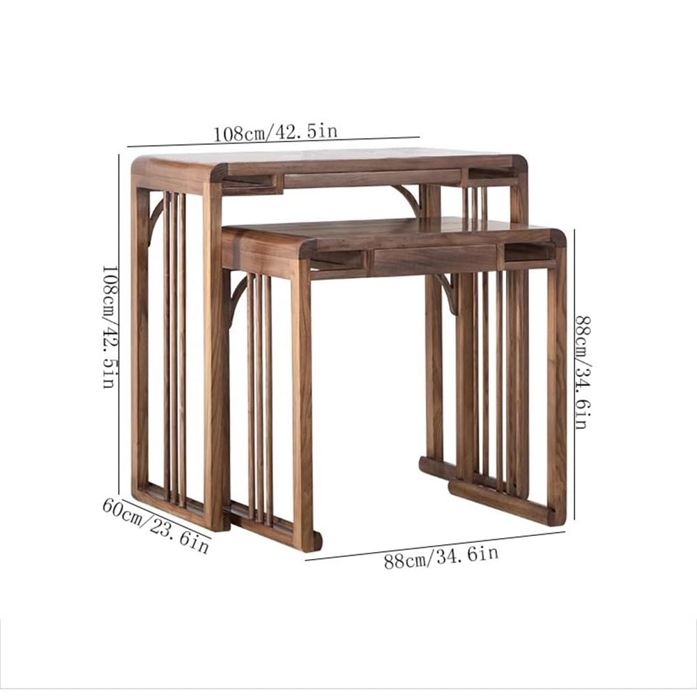 Mesa de altar para meditación Interior del hogar Nuevo estilo chino Nogal negro para la oración | Gabinete de ofrendas de riqueza con mesa de nicho de Buda