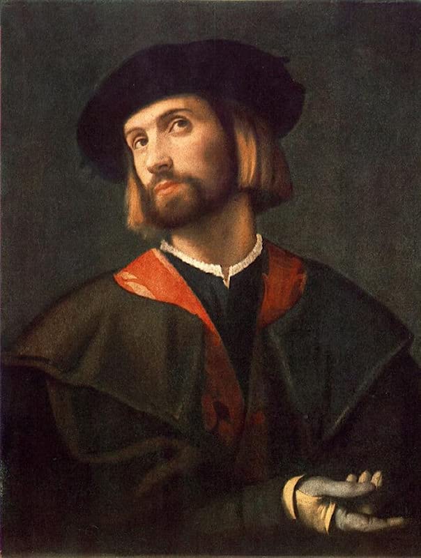 Art Tableau Portrait d'homme Moretto Da Brescia impression sur toile de maitre en format 60x90cm