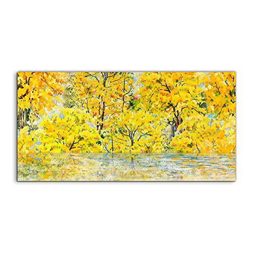 Murale photo art trempe 140x70cm decoration murale durable paysage aquarelle