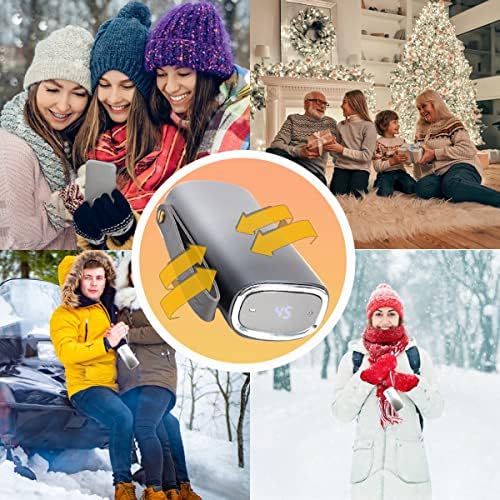 Zhaleyu Hand Warmers Rechargeable, 10000mAh Power Bank Portable, Temperature Display Electric Hand Warmer, Best Tech Gifts for Women Men Gray