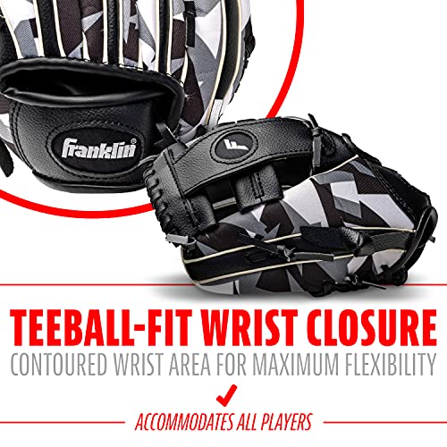 Franklin Sports Rtp Performance Series Teeball Gloves - Left Handed And Right Handed Gloves , Black/White, 9.5" #TOP2
