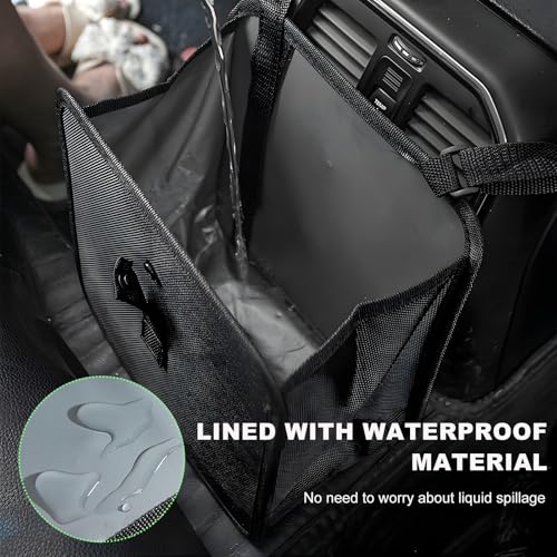Image of KVAEY Car Trash Can, Oxford Cloth Foldable Garbage Bin Waterproof Auto Trash Bag Organizer, Multipurpose Leak-Proof Large Capacity Hanging Garbage Can Storage Bag for Car Seat (Upgraded)