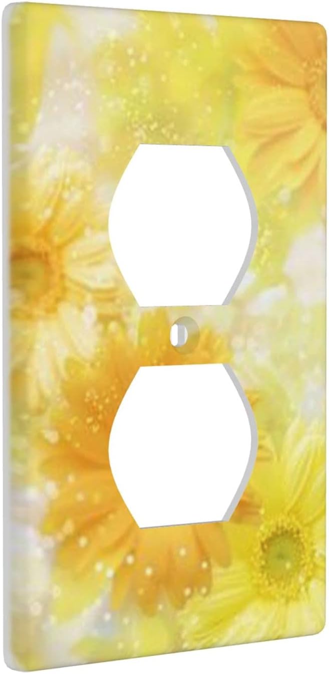 Sunflower Duplex Outlet Covers Wall Plate Decorative Girl Yellow Faceplate - - 