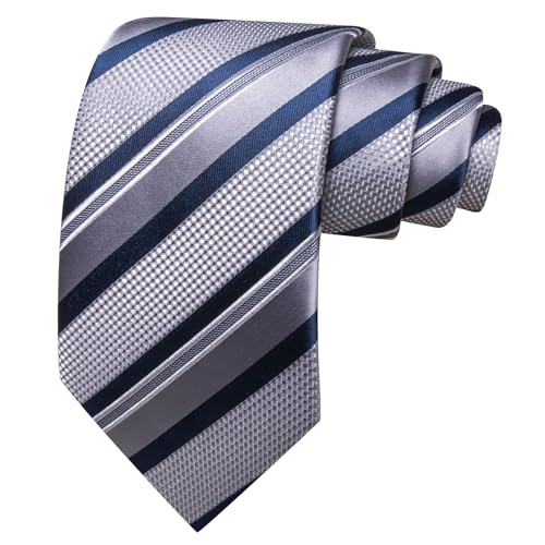 Image of Barry.Wang Mens Tie Set Plaid Check Neckties Formal Business Wedding Luxury Pocket Square Cufflinks