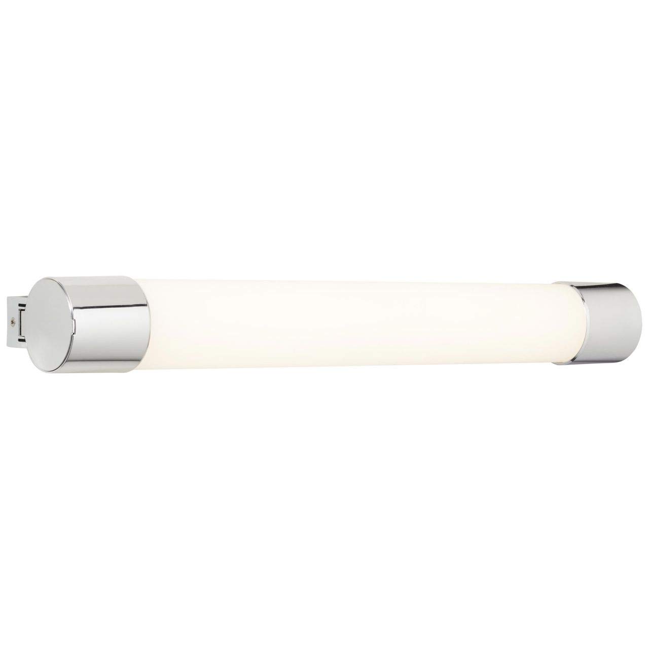 BRILLIANT Lampe Horace LED Wandleuchte Steckdose weiß/chrom | 1x 10W LED integriert, (1300lm, 4000K) | IP-Schutzart: 54 - spritzwassergeschützt