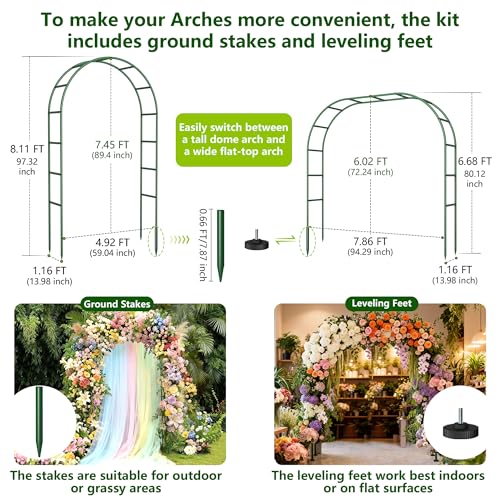Image of Thickened Rustproof Garden Arch Metal Trellis for Climbing Plants