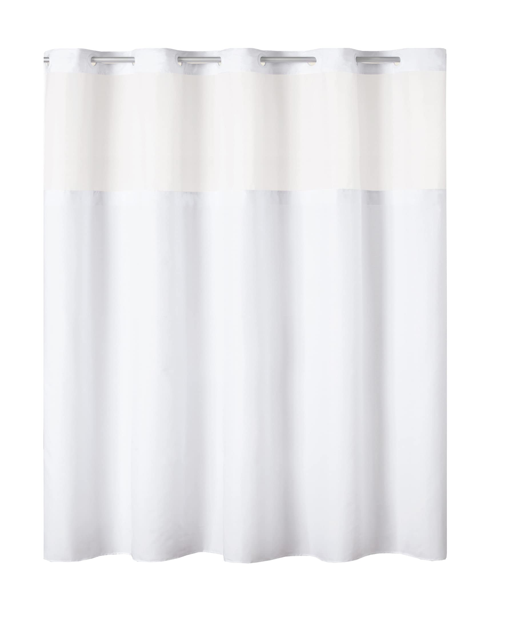 Hookless Antigo Shower Curtain with Fabric Liner, 71 X 74, White