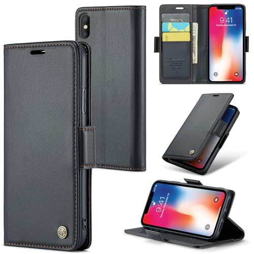 Tecnologia di protezione RFID:La custodia iPhone XS Max ha 3 slot cart e 1 tasca per contanti per riporre comodamente documenti d'identità, carte di credito.La custodia e dotata di tecnologia di protezione RFID progettata proteggi i dati della tua carta dal furto.