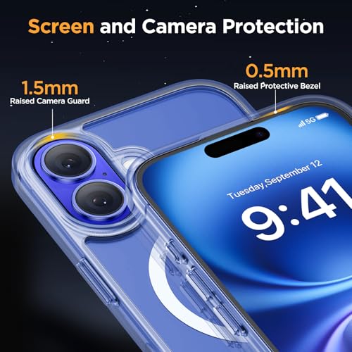 Image of Miracase Magnetic Series for iPhone 16 Case [Compatible with MagSafe] Military-Grade Protection, Anti-Fingerprint, Slim Phone Case for iPhone 16 6.1 inch - Clear