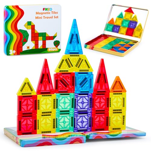 FNJO Mini Magnetic Tiles 60-Piece Building Set