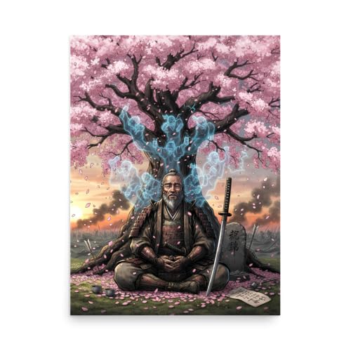 Póster de samurái Last Hanami en el árbol de Sakura para decoración de oficina y dormitorio