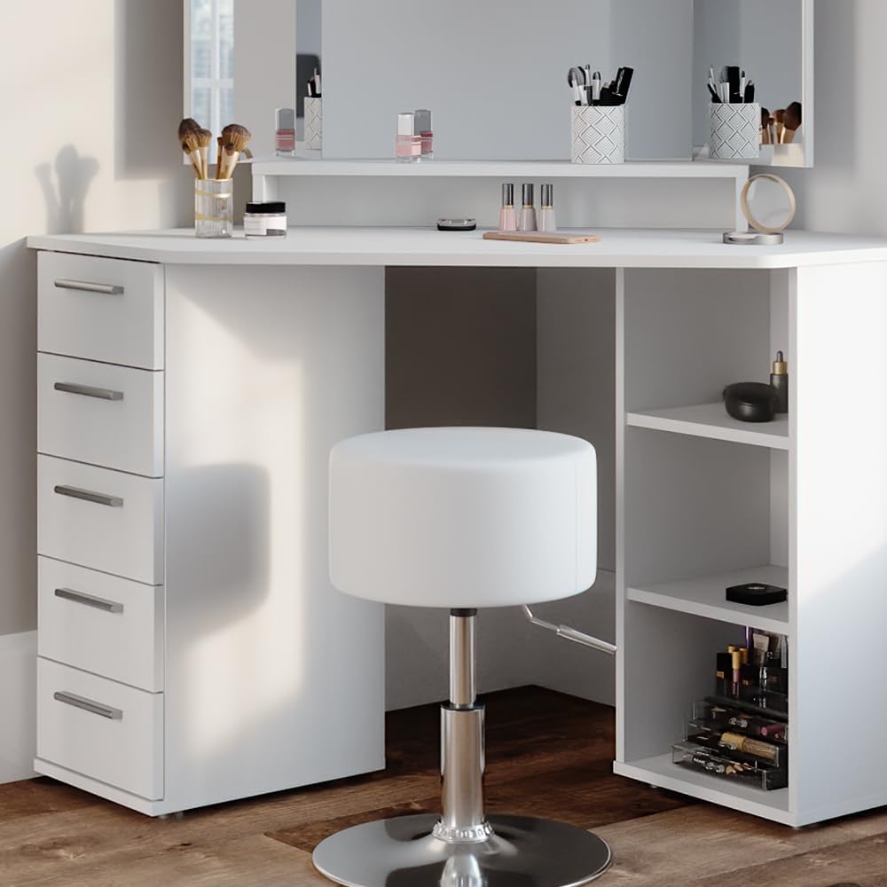 Coiffeuse Sofia Vicco, Blanc/Sonoma, 128.4 cm avec éclairage LED Coiffeuse Sofia Vicco, Blanc/Sonoma, 128.4 cm avec éclairage LED