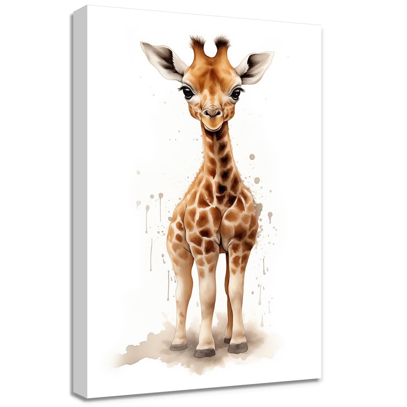 LMYSXAOZ Giraffe Paintings Canvas Wall Art Cute Baby Picture Watercolor Animal Prints for Nursery Kids Room Boys Girls Decor (Giraffe,20.00" x 30.00")