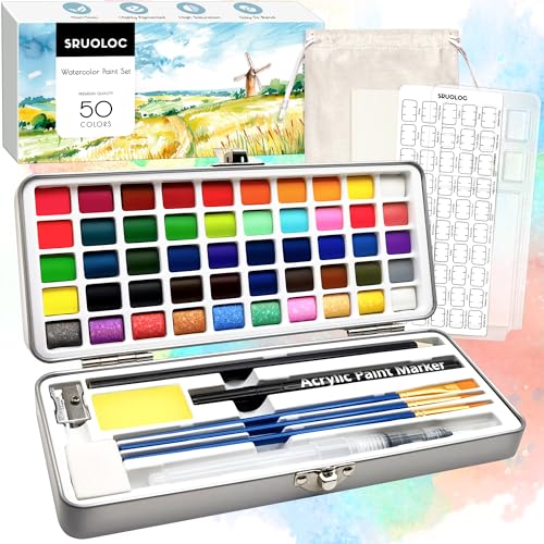 Watercolor Paint Set with 50 Colors for Artists and Hobbyists