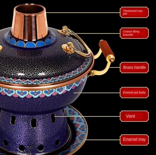 Olla para Hot Pot de Cobre Esmaltada 19x22 cm Blanca miniatura 3