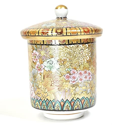 Amazon.co.jp: 九谷焼 椿山窯 若村紫紅作 色絵本金彩細密万花詰