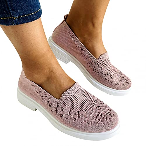 Sunnyuk Slip On Sneakers Damen Weiss Laufschuhe Schwarz Leicht...