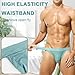 KAREN SPACE Mens Thong Striped Ice Silk Mesh Underwear, Comfortable Stretch G-String Briefs Athletic Supporter, 1964DK-Green, Large