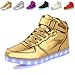 Anluke Kid Boys Girls 11 Colors Led Sneakers Light Up Flashing Shoes For Halloween (6 US Big Kid / EU 39 Gold)