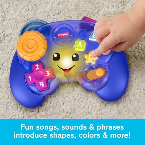 Image of Fisher-Price Laugh & Learn Game & Learn Controller, Purple | Pretend Game Controller, Video Game Activity with Lights & Music, Infants & Toddlers Ages 6+ Months