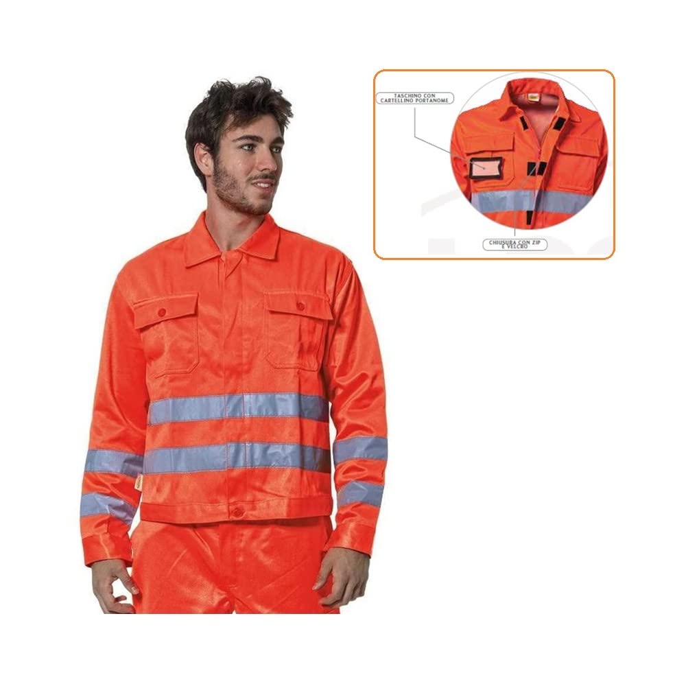 LOGICA Chaleco de trabajo de alta visibilidad CE HV fluorescente naranja en barril peso 350 gramos 845PILHV, naranja., Large
