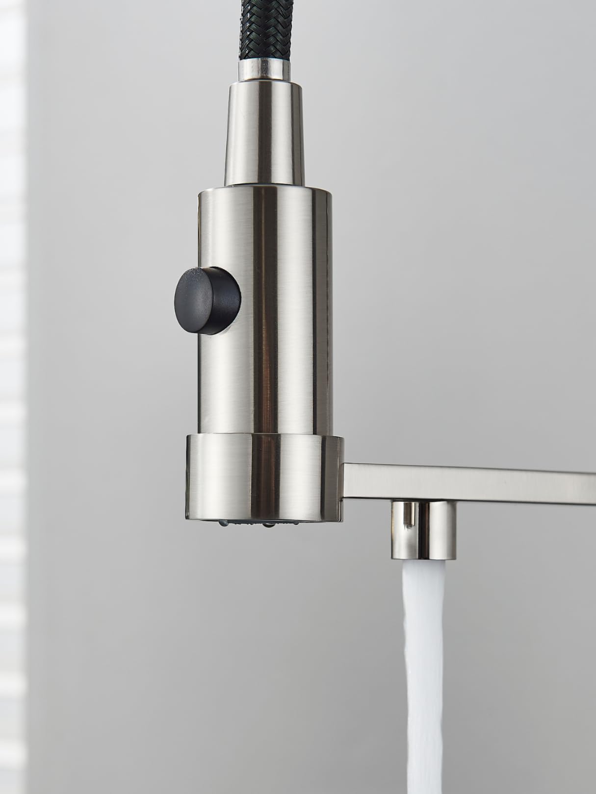 Rubinetto da cucina a 3 vie SOLID SPRING con doccetta estraibile, cavo separato per filtro dell'acqua, beccuccio girevole a 360°, rubinetto a molla in ottone, montaggio monoforo (acciaio inossidabile)