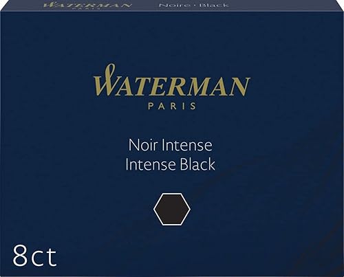 Waterman Cartuchos de tinta estándar grandes color negro permanente