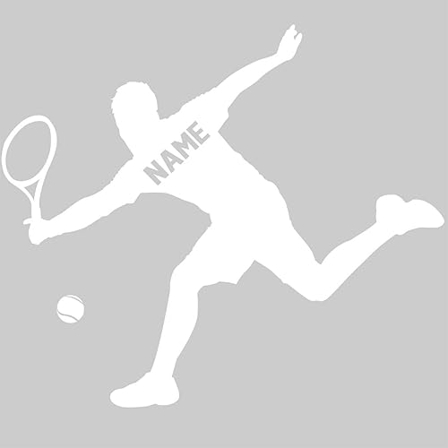Miniatura 9 de VWAQ Calcomanía de pared de jugador de tenis personalizada, calcomanía de pared deportiva con nombre personalizado para habitación de niños, CS24
