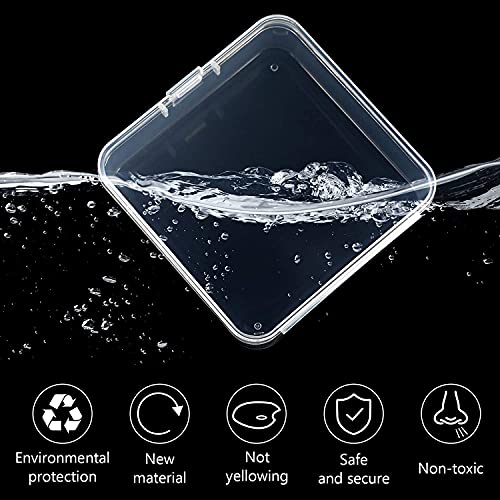 Image of 6 Pieces Mini Plastic Clear Beads Storage Containers Box for Collecting Small Items, Beads, Jewelry, Business Cards, Game Pieces, Crafts (3.3 x 3.3 x 1.1 Inch)