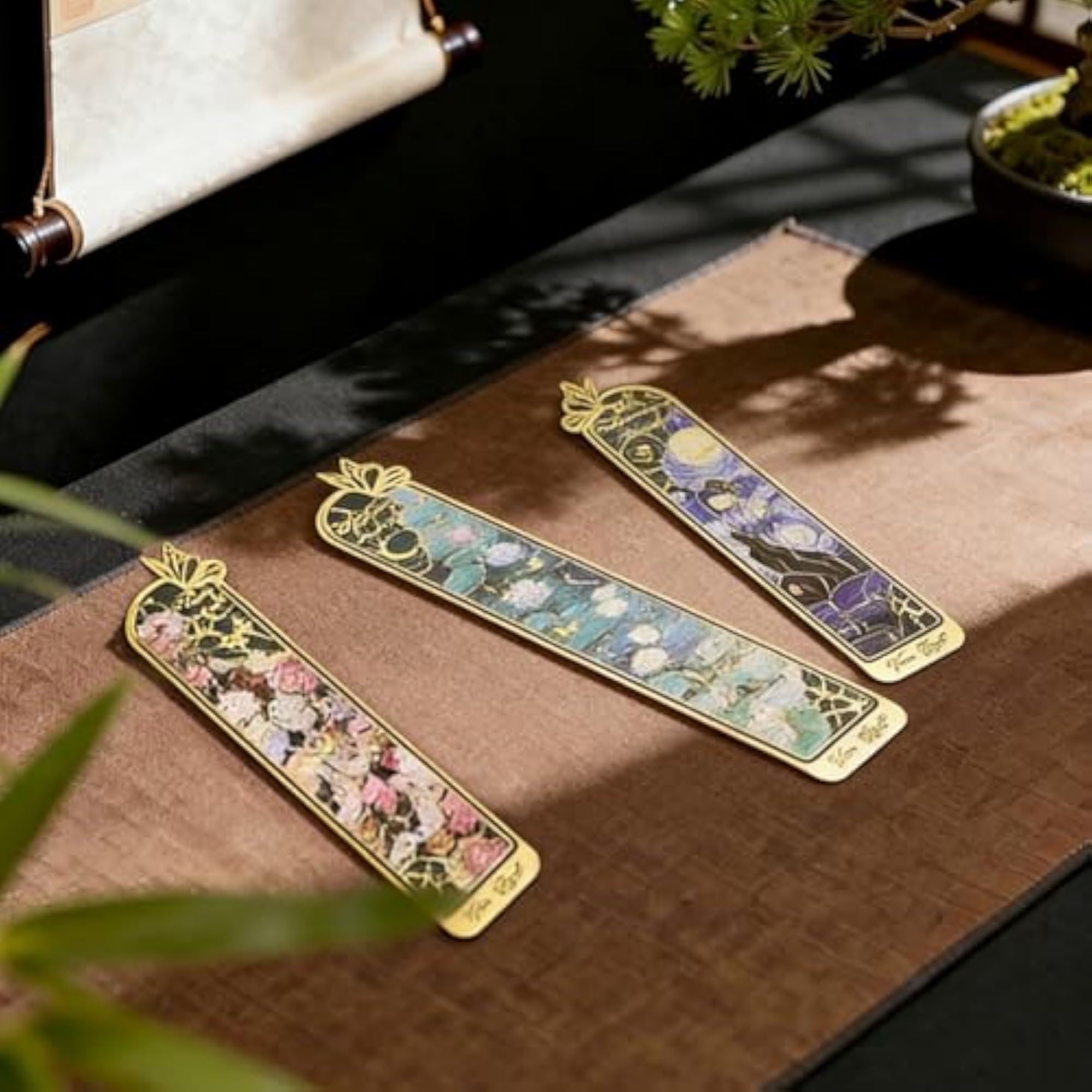 3-Pack Metal Bookmarks Inspired by Monet's Painting Art