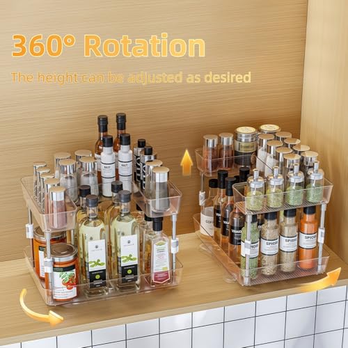 Xicennego organizador rotatorio ajustable de 2 niveles para baño y otros espacios miniatura 2