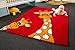 Produktbild Kinder Teppich Giraffe Lia rot - Little Carpet Kollektion - Öko-Tex zertifiziert, Größe: 150x225 cm