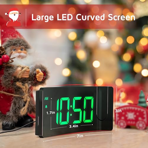 GOLOZA Projection Alarm Clock, Digital Clock with Modern Curved Design - Image 5