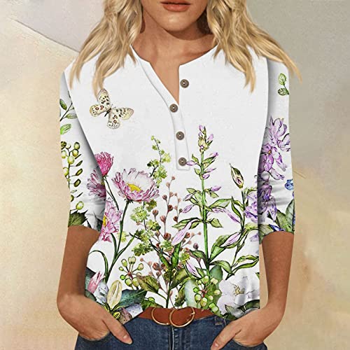 Going Out Tops, Plus Size Tees Plus Size T Shirts For Women 3X Women Oversized Tshirt Mock Neck Blouse Sweater Cardigan Business Casual Clothes For Women Long Sleeve Green Floral (White,S) #TOP3