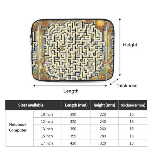 Labyrinth Treasure Map Laptop Sleeve Case 12 Inch Suitable for Notebook Computer Tablet Traveling Carrying Simple Case4