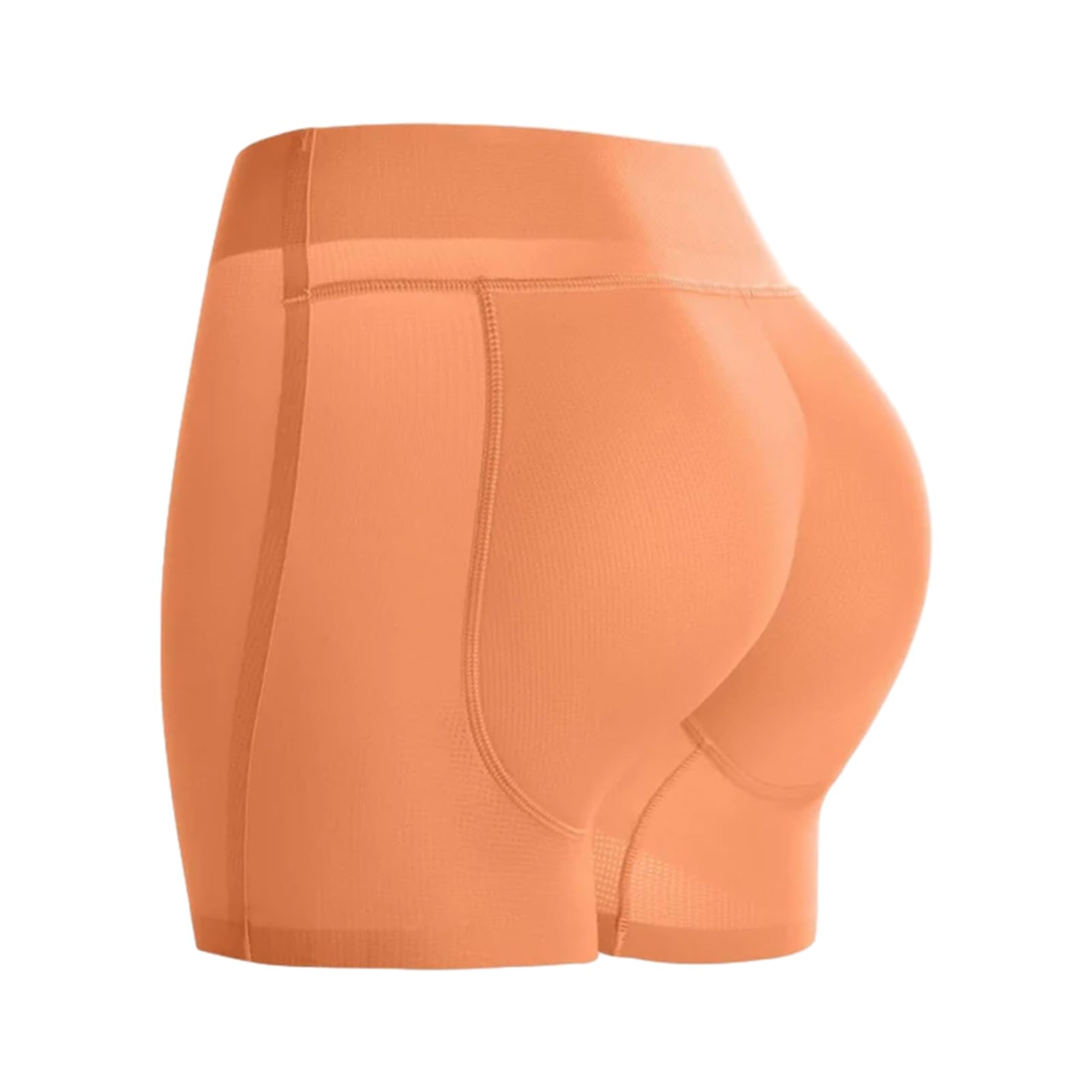 BUNIQ Butt Lifter Shorts Hip Enhancer, Women Padded Shapewear Enhancer Control Knickers, Latex False Buttocks Square Angle Underwear Orange