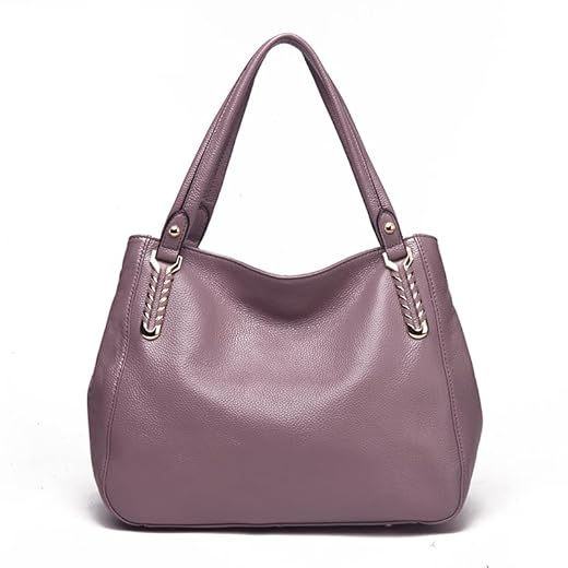 AIDRANI Bolsa de couro legítimo, camada superior, bolsa de couro bovino, bolsa de ombro casual de couro macio de mão, Cor Taro