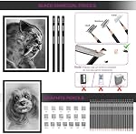 HIFORNY 36 PCS Dessin Dessin Crayon Set,Crayon de porte-crayon fournitures d'art avec Graphite,Charbon, Outils de prêt,Accessoires, Kit de dessin pour adultes Artistes dans toile Roll Up Case