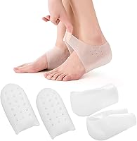 Vista 1 de Invisible Height Increase Enhancers - Soft Silicone Concealed Footbed Heel Cushion Lift Inserts with Breathable Half Heel Socks Protector, Suitable