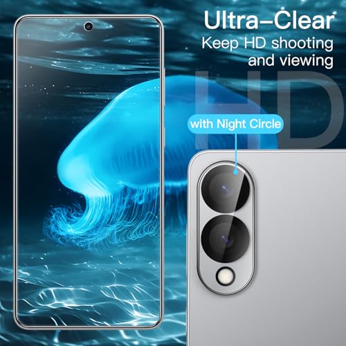 Image of JETech Screen Protector Guard for Galaxy S25 Edge, 2+2 Pack | with Camera Lens Protector, HD Clear Tempered Glass, Fingerprint ID Compatible, Anti-Scratch Protection
