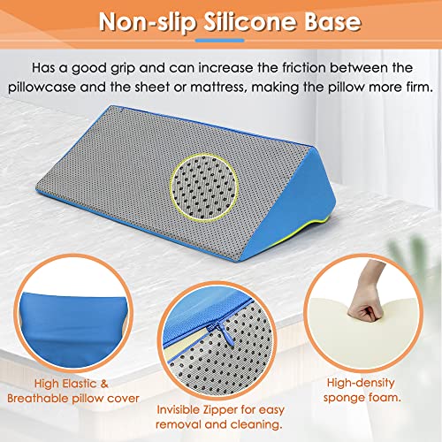Neppt Wedge Pillows For After Surgery Foam Wedge Sleeping Incline Pillow Bed Wedge Body Positioners Pregnancy Pillows 30 Degree Pressure Ulcer Back Pain Elevation Bolster Pillow (Blue) #TOP1