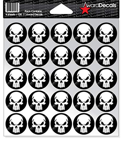 Award Decals Enforcer (White on Black) Sticker Set (100 Decals)
